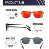 image:imageDUCO Retro Rectangular Polarized Sunglasses for Men Trendy Carbon Fiber ShadesBlack Frame Red Lens