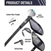 image:imageDUCO Retro Rectangular Polarized Sunglasses for Men Trendy Carbon Fiber ShadesBlack Frame Silver Lens