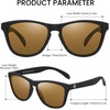 image:imageDUCO Retro Round Polarized Sunglasses for Men Women Driving Sun Glasses UV400 Protection Lightweight Frame Shades 3002Matte Black Frame Brown Lens