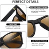 image:imageDUCO Retro Round Polarized Sunglasses for Men Women Driving Sun Glasses UV400 Protection Lightweight Frame Shades 3002Matte Black Frame Brown Lens