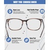 image:imageDUCO Retro Square Blue Light Glasses For Men Blue Ray Blocking Glasses Computer Gaming Glasses Nylon Lens Acetate Frame Blue 8302Brown