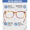 image:imageDUCO Retro Square Blue Light Glasses For Men Blue Ray Blocking Glasses Computer Gaming Glasses Nylon Lens Acetate Frame Blue 8302Brown Tortoise