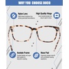 image:imageDUCO Retro Square Blue Light Glasses For Men Blue Ray Blocking Glasses Computer Gaming Glasses Nylon Lens Acetate Frame Blue 8302Grey Tortoise