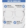 image:imageDUCO Retro Square Blue Light Glasses For Men Blue Ray Blocking Glasses Computer Gaming Glasses Nylon Lens Acetate Frame Blue 8302Transparent Grey