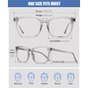 image:imageDUCO Retro Square Blue Light Glasses For Men Blue Ray Blocking Glasses Computer Gaming Glasses Nylon Lens Acetate Frame Blue 8302Transparent Grey