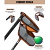 image:imageDUCO Retro Vintage Square Polarized Aviator Sunglasses Womens Mens Double Bridge Sun Glasses DC3001Brwon Tortoise Frame Revo Green Lens