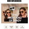 image:imageDUCO Retro Vintage Square Polarized Aviator Sunglasses Womens Mens Double Bridge Sun Glasses DC3001Transparent Gold Frame Grey Lens
