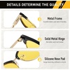 image:imageDUCO Round SemiRimless Night Vision Driving Glasses Polarized Anti Glare Eyewear for Men and Women HD Yellow TintedBlack Frame Night Vision Lens