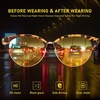 image:imageDUCO Round SemiRimless Night Vision Driving Glasses Polarized Anti Glare Eyewear for Men and Women HD Yellow TintedBrown Tortoise Frame Night Vision Lens