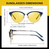 image:imageDUCO Round SemiRimless Night Vision Driving Glasses Polarized Anti Glare Eyewear for Men and Women HD Yellow TintedTransparent Blue Frame Night Vision Lens