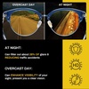image:imageDUCO Round SemiRimless Night Vision Driving Glasses Polarized Anti Glare Eyewear for Men and Women HD Yellow TintedTransparent Blue Frame Night Vision Lens