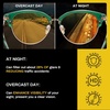 image:imageDUCO Round SemiRimless Night Vision Driving Glasses Polarized Anti Glare Eyewear for Men and Women HD Yellow TintedTransparent Green Frame Night Vision Lens