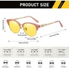 image:imageDUCO Round SemiRimless Night Vision Driving Glasses Polarized Anti Glare Eyewear for Men and Women HD Yellow TintedTransparent Pink Frame Night Vision Lens