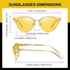 image:imageDUCO Round SemiRimless Night Vision Driving Glasses Polarized Anti Glare Eyewear for Men and Women HD Yellow TintedTransparent Yellow Frame Night Vision Lens