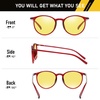 image:imageDUCO Round Women Polarized Night Vision Driving Anti Glare Yellow Glasses Polarized Reduce Glare and Enhance Vision 5206