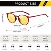 image:imageDUCO Round Women Polarized Night Vision Driving Anti Glare Yellow Glasses Polarized Reduce Glare and Enhance Vision 5206