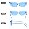 image:imageDUCO Small Cat Eye Sunglasses for Women Retro Narrow Polarized Sun Glasses Mylove Designer Rectangle Frame UV400 Lens DC1104Transparent Blue Frame Blue Lens