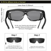 image:imageDUCO Sports Polarized Fit Over Sunglasses for Men Women Wrap Around Wear Over Glasses for Cycling FishingB Shine Black Frame Grey Lens