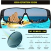 image:imageDUCO Sports Polarized Fit Over Sunglasses for Men Women Wrap Around Wear Over Glasses for Cycling FishingB Shine Black Frame Revo Gold Lens