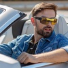 image:imageDUCO Sports Polarized Fit Over Sunglasses for Men Women Wrap Around Wear Over Glasses for Cycling FishingB Shine Black Frame Revo Gold Lens