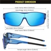 image:imageDUCO Sports Polarized Fit Over Sunglasses for Men Women Wrap Around Wear Over Glasses for Cycling FishingB Transparent Blue Frame Revo Blue Lens