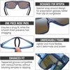 image:imageDUCO Sports Polarized Fit Over Sunglasses for Men Women Wrap Around Wear Over Glasses for Cycling FishingB Transparent Blue Frame Revo Blue Lens