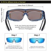 image:imageDUCO Sports Polarized Fit Over Sunglasses for Men Women Wrap Around Wear Over Glasses for Cycling FishingB Transparent Blue Frame Revo Blue Lens