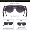 image:imageDUCO Sports Polarized Fit Over Sunglasses for Men Women Wrap Around Wear Over Glasses for Cycling FishingB Transparent Purple Frame Gray Lens