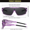 image:imageDUCO Sports Polarized Fit Over Sunglasses for Men Women Wrap Around Wear Over Glasses for Cycling FishingB Transparent Purple Frame Gray Lens