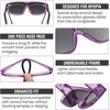 image:imageDUCO Sports Polarized Fit Over Sunglasses for Men Women Wrap Around Wear Over Glasses for Cycling FishingB Transparent Purple Frame Gray Lens