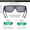 image:imageDUCO Sports Polarized Fit Over Sunglasses for Men Women Wrap Around Wear Over Glasses for Cycling FishingTransparent Gray Frame Revo Green Lens