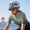 image:imageDUCO Sports Polarized Fit Over Sunglasses for Men Women Wrap Around Wear Over Glasses for Cycling FishingTransparent Gray Frame Revo Green Lens