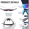 image:imageDUCO Sports Sunglasses NonPolarized UV400 Adults Running Shades DC0042Black Blue