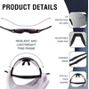 image:imageDUCO Sports Sunglasses NonPolarized UV400 Adults Running Shades DC0042Black Silver