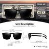 image:imageDUCO Sunglasses men Polarized Retro Square Sunglasses for men UV Protection Sports Sun Glasses for Golfing Running 8208Black Frame Grey Lens