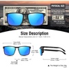 image:imageDUCO Sunglasses men Polarized Retro Square Sunglasses for men UV Protection Sports Sun Glasses for Golfing Running 8208Black Frame Revo Blue Lens