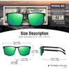 image:imageDUCO Sunglasses men Polarized Retro Square Sunglasses for men UV Protection Sports Sun Glasses for Golfing Running 8208Black Frame Revo Green Lens