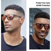 image:imageDUCO Sunglasses men Polarized Retro Square Sunglasses for men UV Protection Sports Sun Glasses for Golfing Running 8208Black Frame Revo Red Lens
