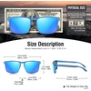 image:imageDUCO Sunglasses men Polarized Retro Square Sunglasses for men UV Protection Sports Sun Glasses for Golfing Running 8208Blue Frame Revo Blue Lens