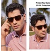 image:imageDUCO Sunglasses men Polarized Retro Square Sunglasses for men UV Protection Sports Sun Glasses for Golfing Running 8208Brown
