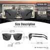 image:imageDUCO Sunglasses men Polarized Retro Square Sunglasses for men UV Protection Sports Sun Glasses for Golfing Running 8208Gunmetal Frame Grey Lens
