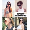 image:imageDUCO Trendy Heart Polarized Sunglasses for Women Narrow 1206Black Frame Grey Lens