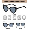image:imageDUCO Trendy Heart Polarized Sunglasses for Women Narrow 1206Black Frame Grey Lens