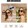 image:imageDUCO Trendy Heart Polarized Sunglasses for Women Narrow 1206Black Frame Grey Lens