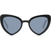 image:imageDUCO Trendy Heart Polarized Sunglasses for Women Narrow 1206Black Frame Grey Lens