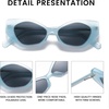 image:imageDUCO Trendy Sunglasses for Women Men Retro Vintage Polarized Shades Acetate Frame Y2K Designer Style Sun Glasses DC1250Transparent Blue