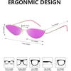 image:imageDUCO Vintage Oval Sunglasses for Women Small Triangle Polarized Sun Glasses Metal Frame and UV Protection W019Gold Frame Revo Purple Lens