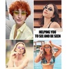 image:imageDUCO Vintage Oval Sunglasses for Women Small Triangle Polarized Sun Glasses Metal Frame and UV Protection W019Gold Frame Revo Purple Lens