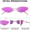 image:imageDUCO Vintage Oval Sunglasses for Women Small Triangle Polarized Sun Glasses Metal Frame and UV Protection W019Gold Frame Revo Purple Lens