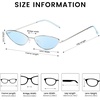 image:imageDUCO Vintage Oval Sunglasses for Women Small Triangle Polarized Sun Glasses Metal Frame and UV Protection W019Silver Frame Blue Lens